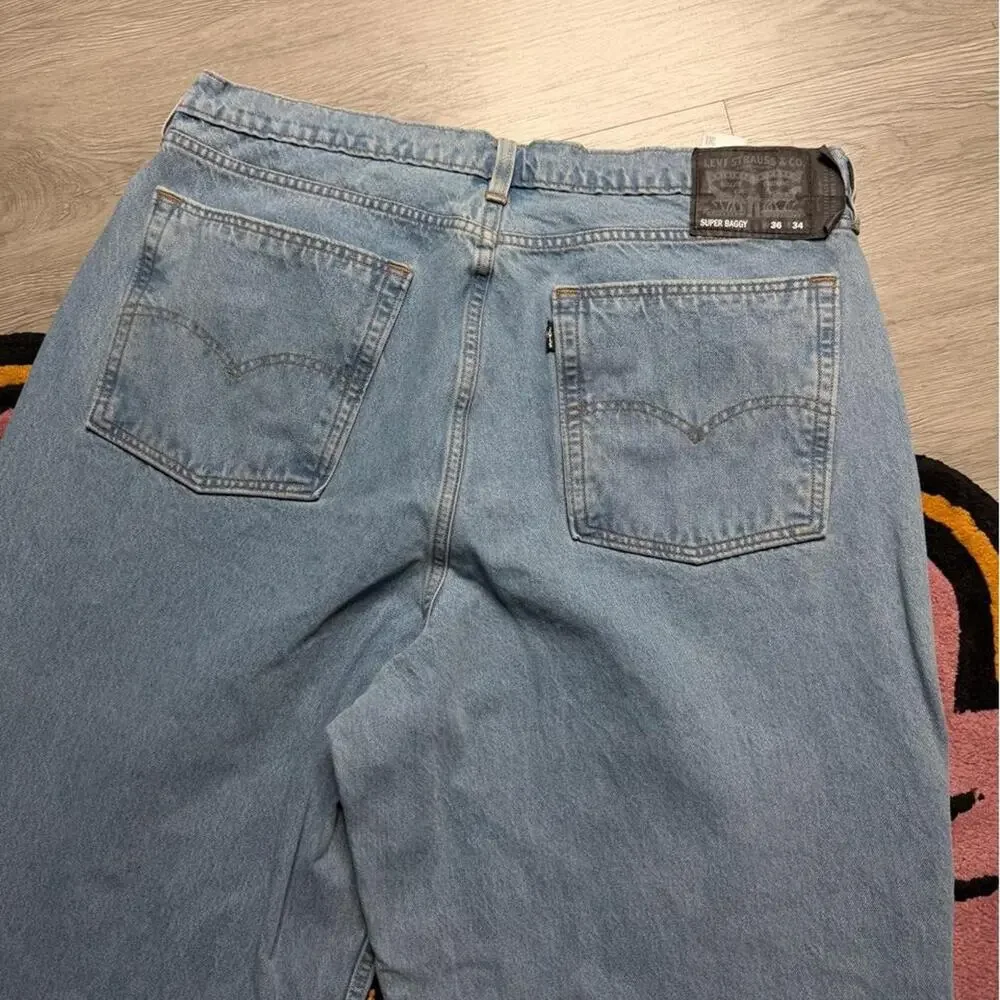 Levi’s Super Baggy Fit Denim Jeans Size 36x34 Light Blue Men's
